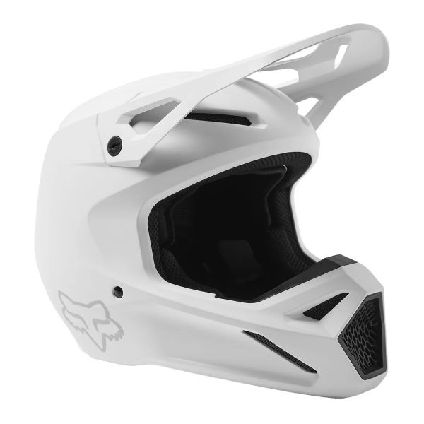 Motorradhelm FOX V1 Solid Matte White versandbereit iCasque