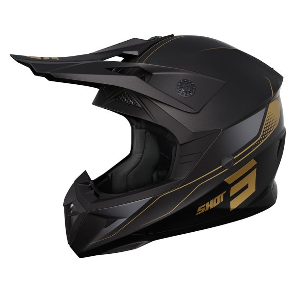 Black and gold motocross helmet online