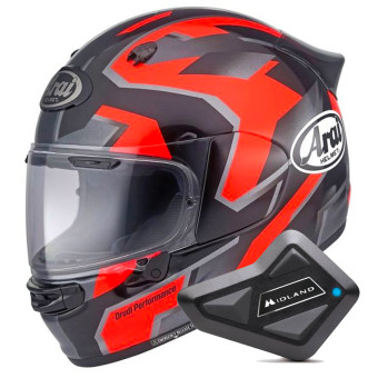 Integral Arai Quantic Robotic Red + Kit Bluetooth BT Mini