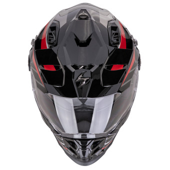 Scorpion ADF 9000 Air Feat Black Silver Red + Kit Bluetooth Lokui K30