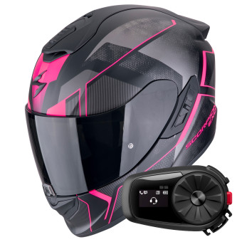 Integral Scorpion Exo 1400 Evo II Air Intensio Matt Black Pink + Kit Bluetooth 5S Solo