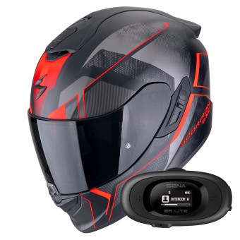 Integral Scorpion Exo 1400 Evo II Air Intensio Matt Black Red + Kit bluetooth 5R Lite