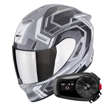 Integral Scorpion Exo 1400 Evo II Air Linart Grey White + Kit Bluetooth 5S Solo