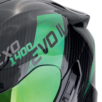 Scorpion Exo 1400 Evo II Carbon Air Platted Black Green + Kit Bluetooth BT Mini