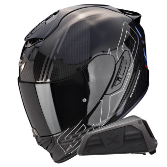 Integral Scorpion Exo 1400 Evo II Carbon Air Reika Silver + Kit bluetooth Exo-Com Link-1