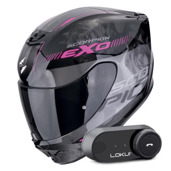 Integral Scorpion Exo 391 Ava Black Pink + Bluetooth-Kit Lokui K30