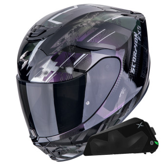 Integral Scorpion Exo 391 Clutter Black Chameleon + Kit bluetooth Exo-Com Link-1C