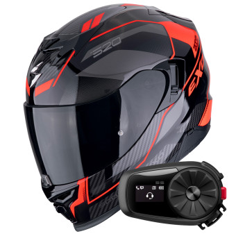 Integral Scorpion Exo 520 Evo Air Lena Black Red + Kit Bluetooth 5S Solo