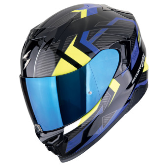 Scorpion Exo 520 Evo Air Sensus Black Blue Yellow Fluo + Kit Bluetooth Lokui K30