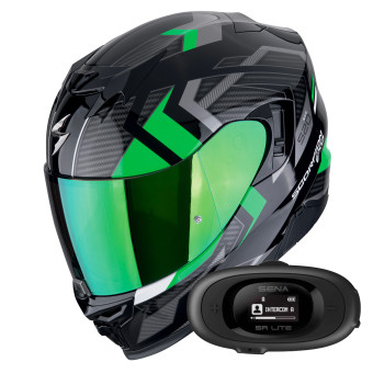 Integral Scorpion Exo 520 Evo Air Sensus Black Green + Kit bluetooth 5R Lite