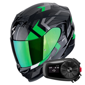 Integral Scorpion Exo 520 Evo Air Sensus Black Green + Kit Bluetooth 5S Solo