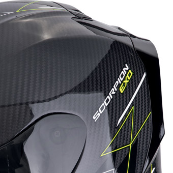 Scorpion Exo R1 Evo Carbon Air Cynergy Black Yellow + Kit Bluetooth Lokui K30