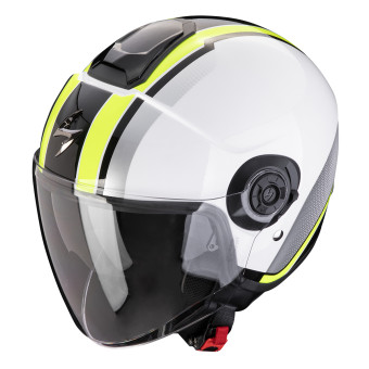 Scorpion Exo City II Vel White Yellow Fluo + Kit Bluetooth BT Mini