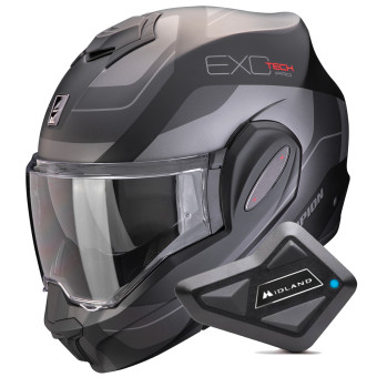 Klapp Scorpion Exo Tech Evo Pro Commuta Matt Black Silver + Kit Bluetooth BT Mini