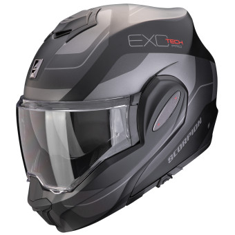 Scorpion Exo Tech Evo Pro Commuta Matt Black Silver + Kit Bluetooth BT Mini