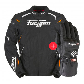 Motorradjacke Furygan Narval Black White Orange + Keen Black White