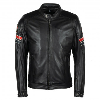 Motorradjacke Helstons Elron Leather Rag Black