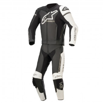 Motorrad-Lederkombi Alpinestars GP Force Phantom 2 PC Black White Metallic Gray