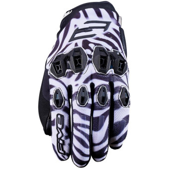 Motorradhandschuhe Five Stunt Evo 2 Woman Zebra Black White